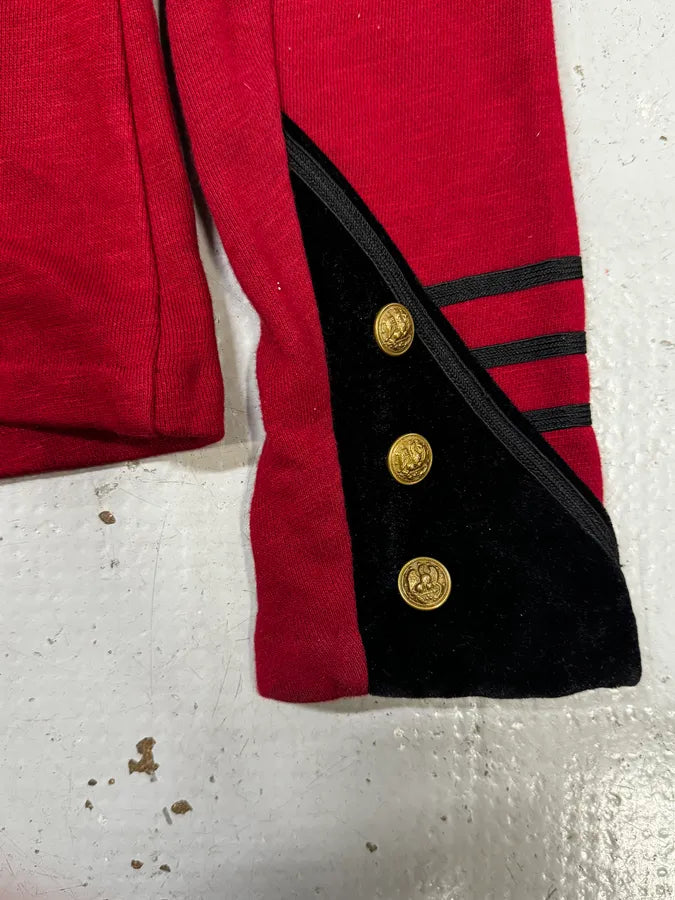 Ralph Lauren Red & Black Buttoned Officer Zip-Up Jacket YHpavDg 10