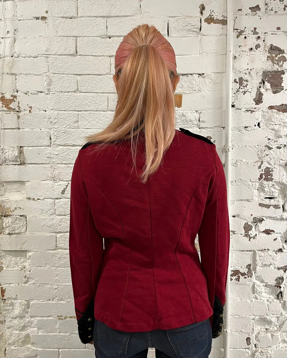 Ralph Lauren Red & Black Buttoned Officer Zip-Up Jacket YHpavDg 2