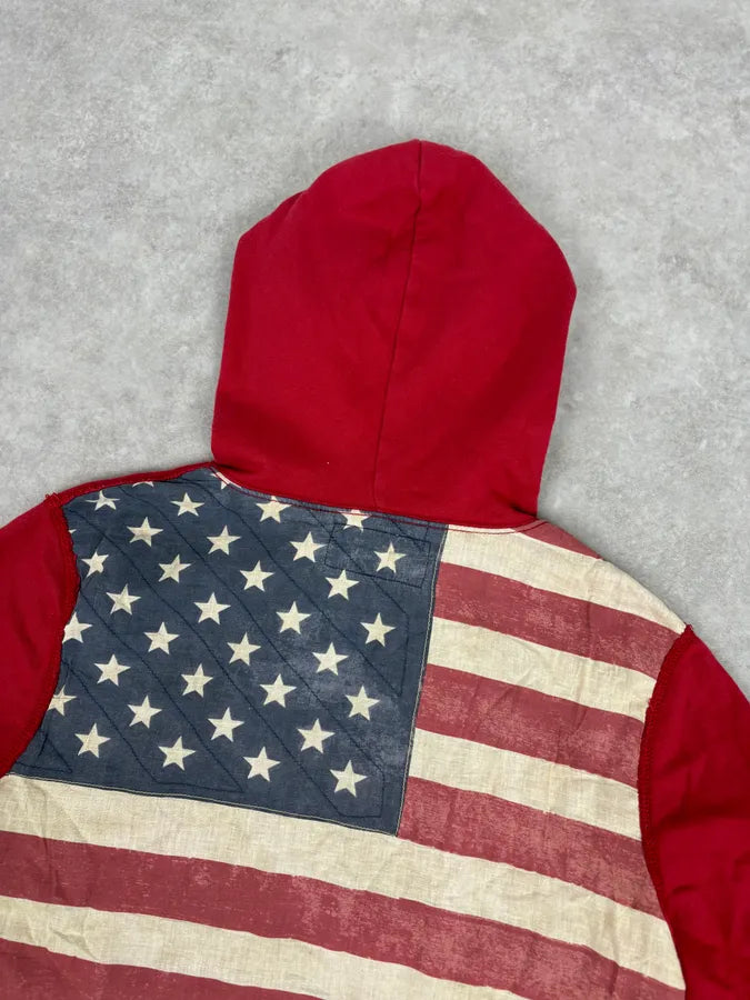 2010s Ralph Lauren Red USA Flag Zip-up Hoodie wTZUYhD 5