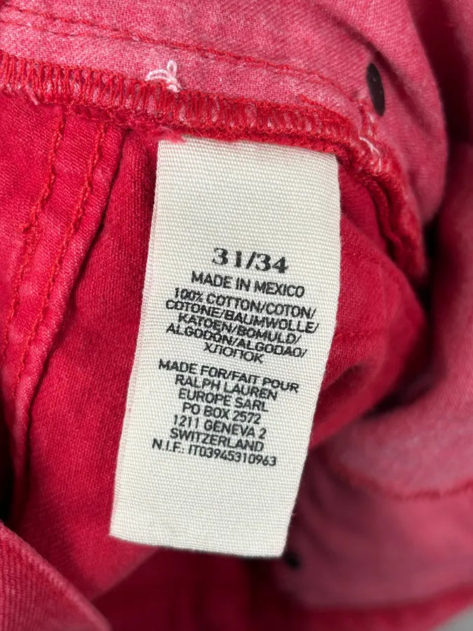 Ralph Lauren Red Distressed Slim Denim Jeans UatIZdw 11