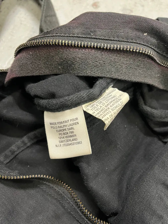 Ralph Lauren USA Flag Black Canvas Shoulder Bag QfuPoNj 7