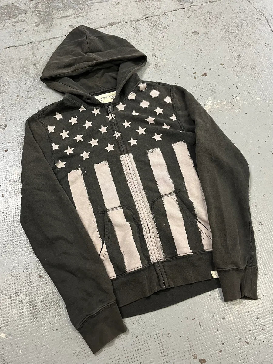 Ralph Lauren USA Flag Grey Faded Zip Hoodie rkqoVDU 3