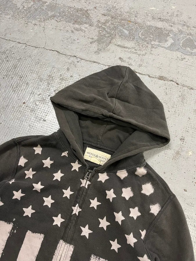 Ralph Lauren USA Flag Grey Faded Zip Hoodie rkqoVDU 4