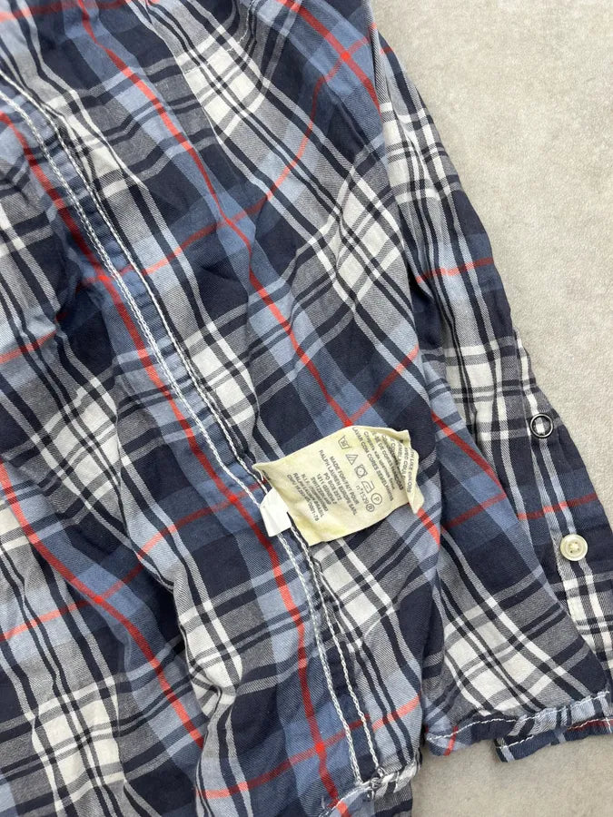 2010s Ralph Lauren White & Blue Tartan Soft Shirt BPZimxI 9