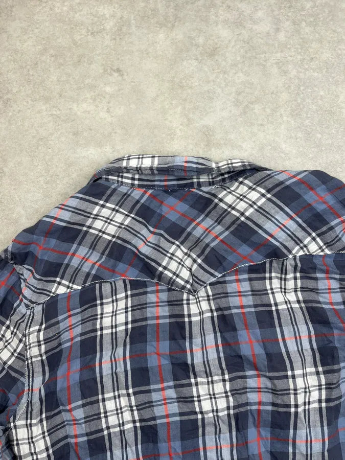 2010s Ralph Lauren White & Blue Tartan Soft Shirt BPZimxI 6