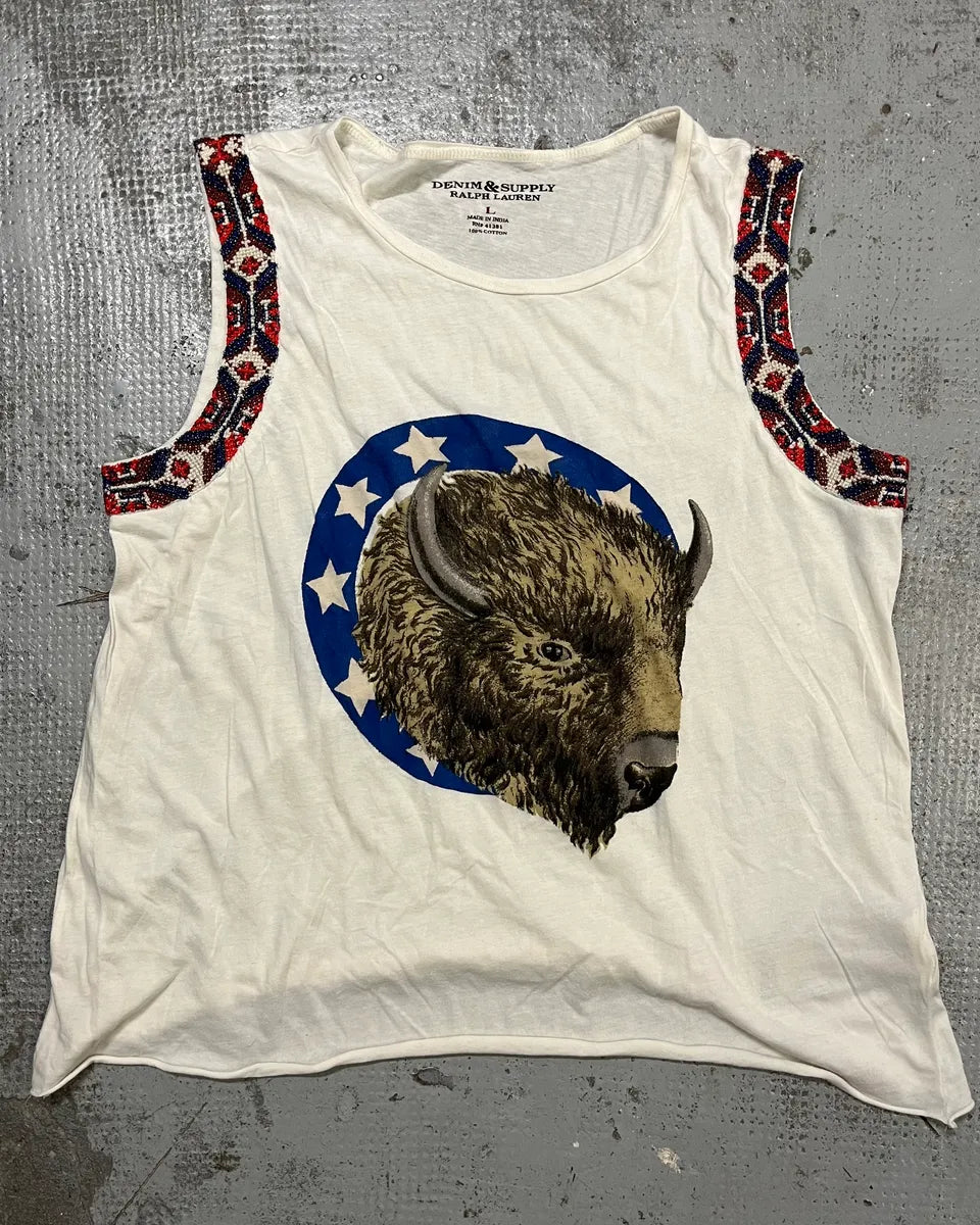 Ralph Lauren White Bison Contemporary Tank Top mviLeuV 0