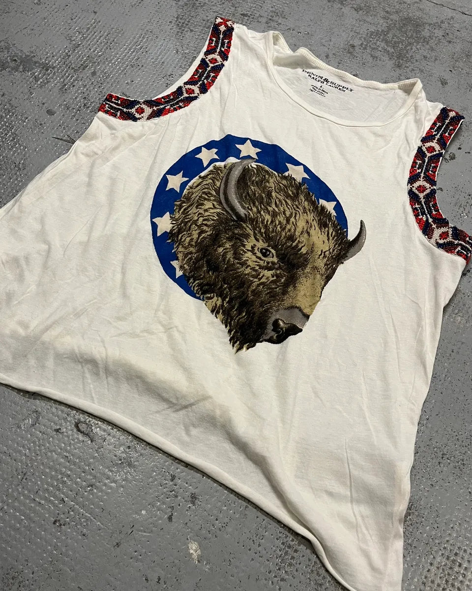 Ralph Lauren White Bison Contemporary Tank Top mviLeuV 3