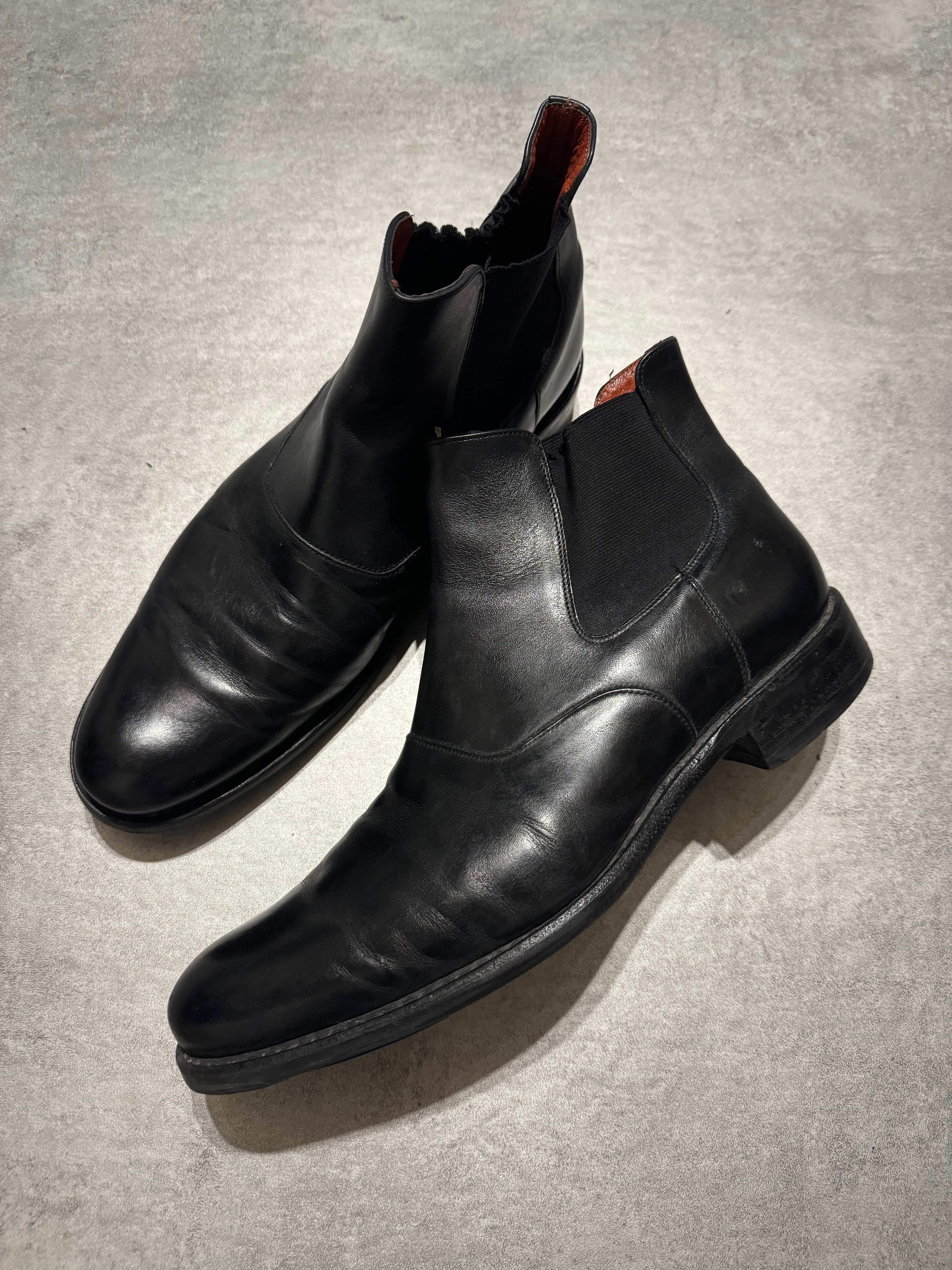 Paraboot Black Minimalist Leather Boots (45) - 2