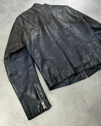 SS2009 Gucci Navy Gradient Biker Leather Jacket (M) - 7