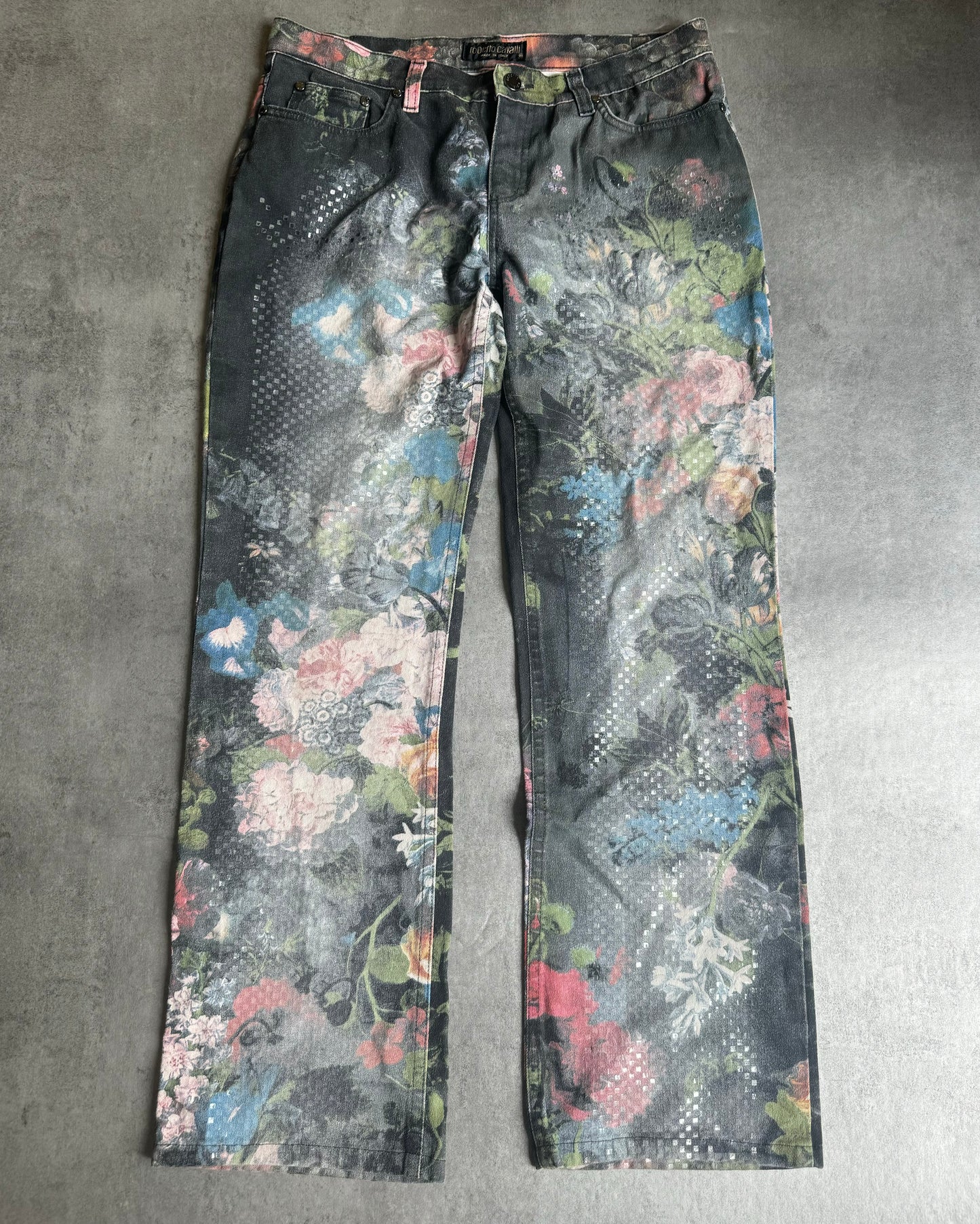 AW2004 Roberto Cavalli Floral Print Archive Pants (M) - 8