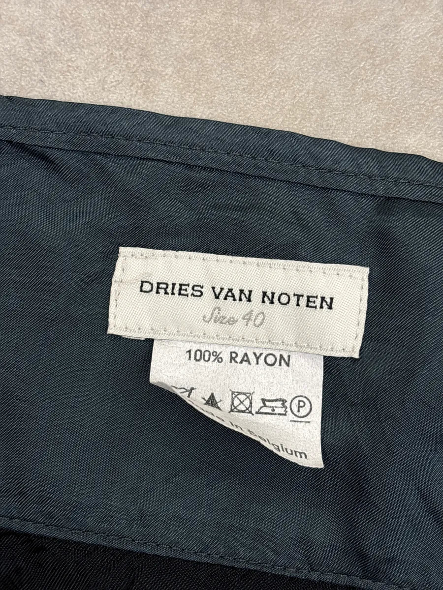 2000s Dries Van Noten Dark Slate Rayon D-Ring Belt High Waist Skirt rhcwPkIk 10