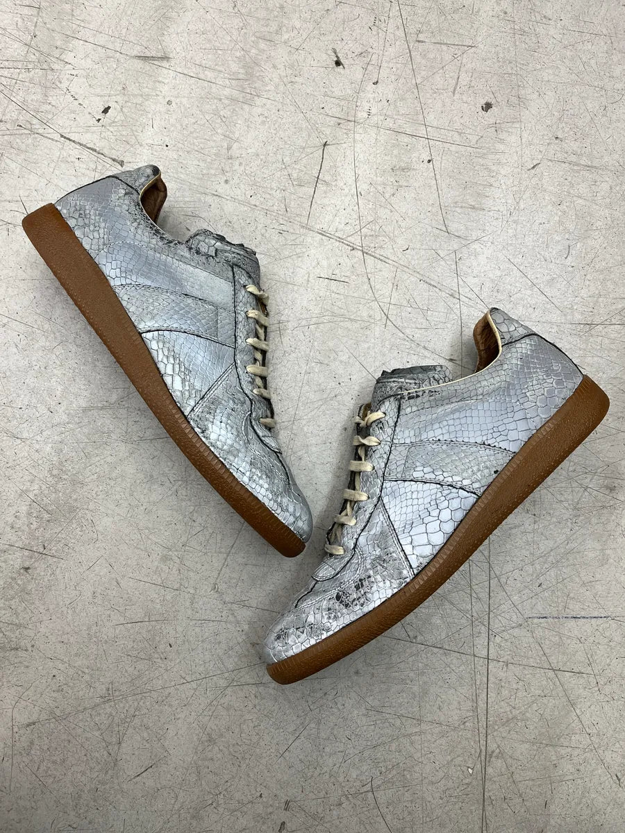 Maison Margiela Replica Python Embossed 3M Grey Leather Sneakers rhsvDmZB 1