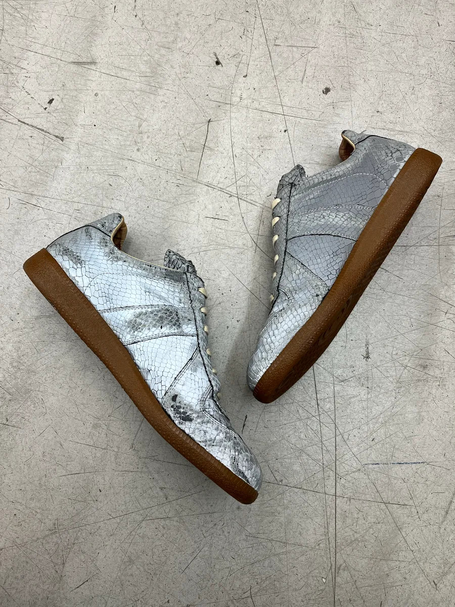 Maison Margiela Replica Python Embossed 3M Grey Leather Sneakers rhsvDmZB 2