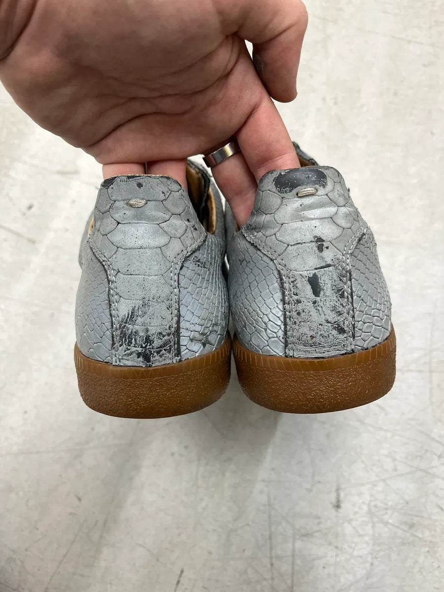 Maison Margiela Replica Python Embossed 3M Grey Leather Sneakers rhsvDmZB 7