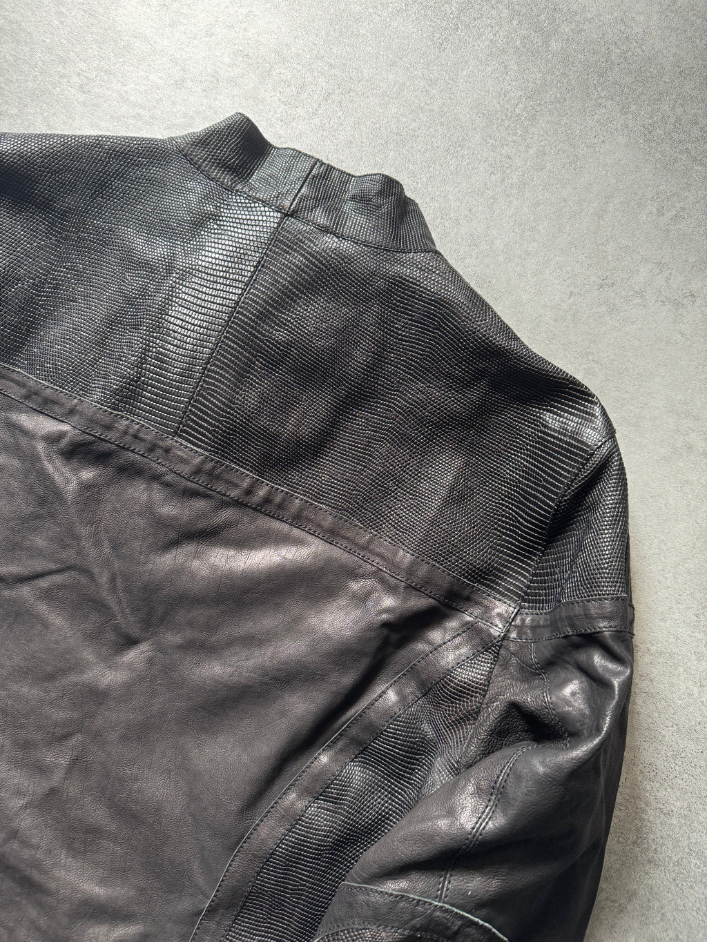 AW2005 Emporio Armani Cracked Biker Leather Jacket – Dolce Vita Hub