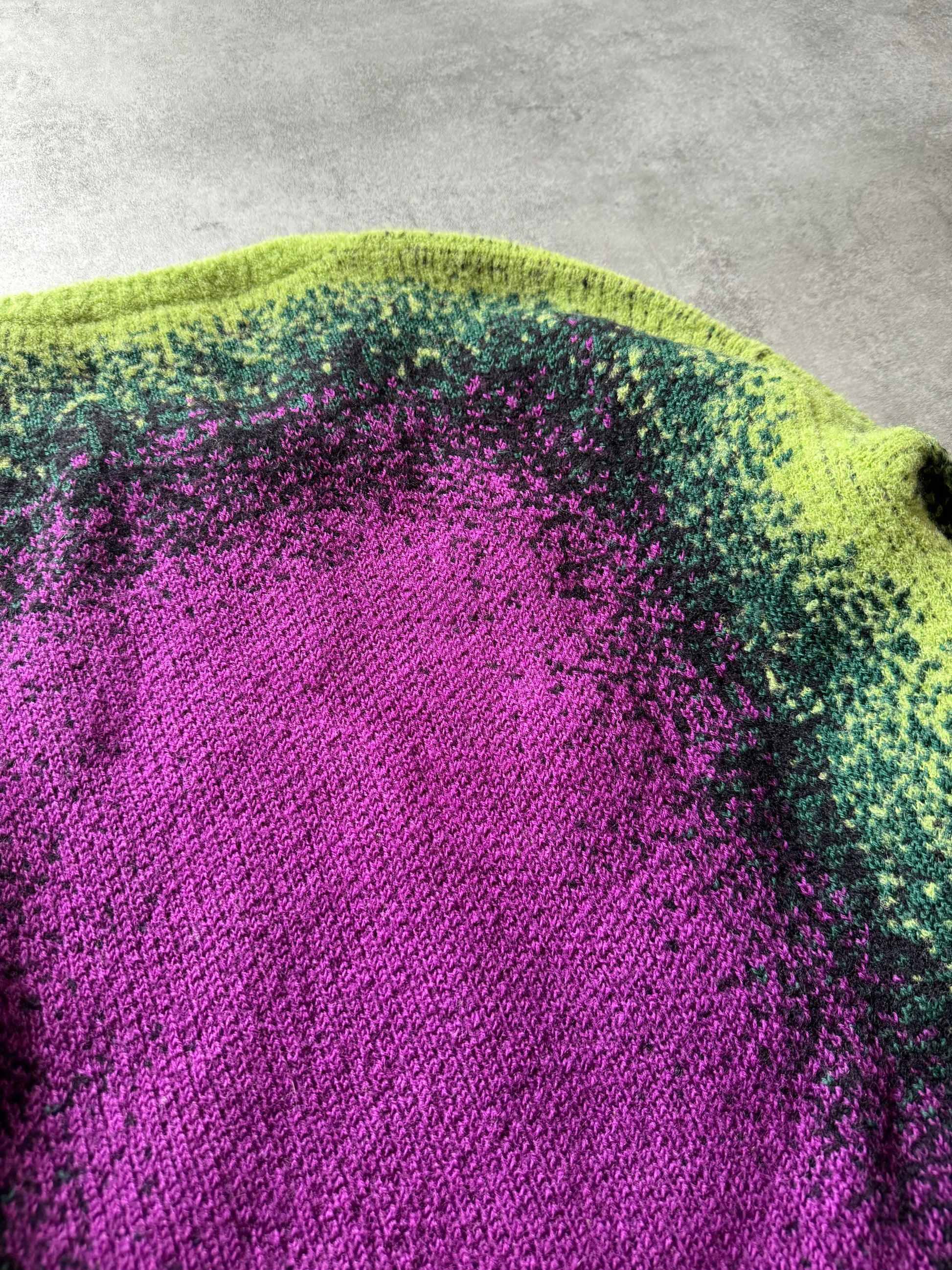 Y/Project Gradient Green Purple Knit Sweater (S) - 3