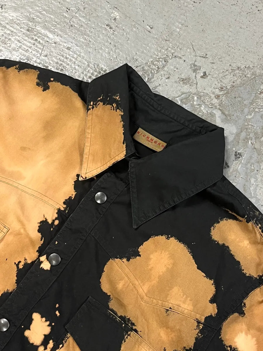 Richmond Black & Beige Bleached Effect Shirt YIzPWNL 4