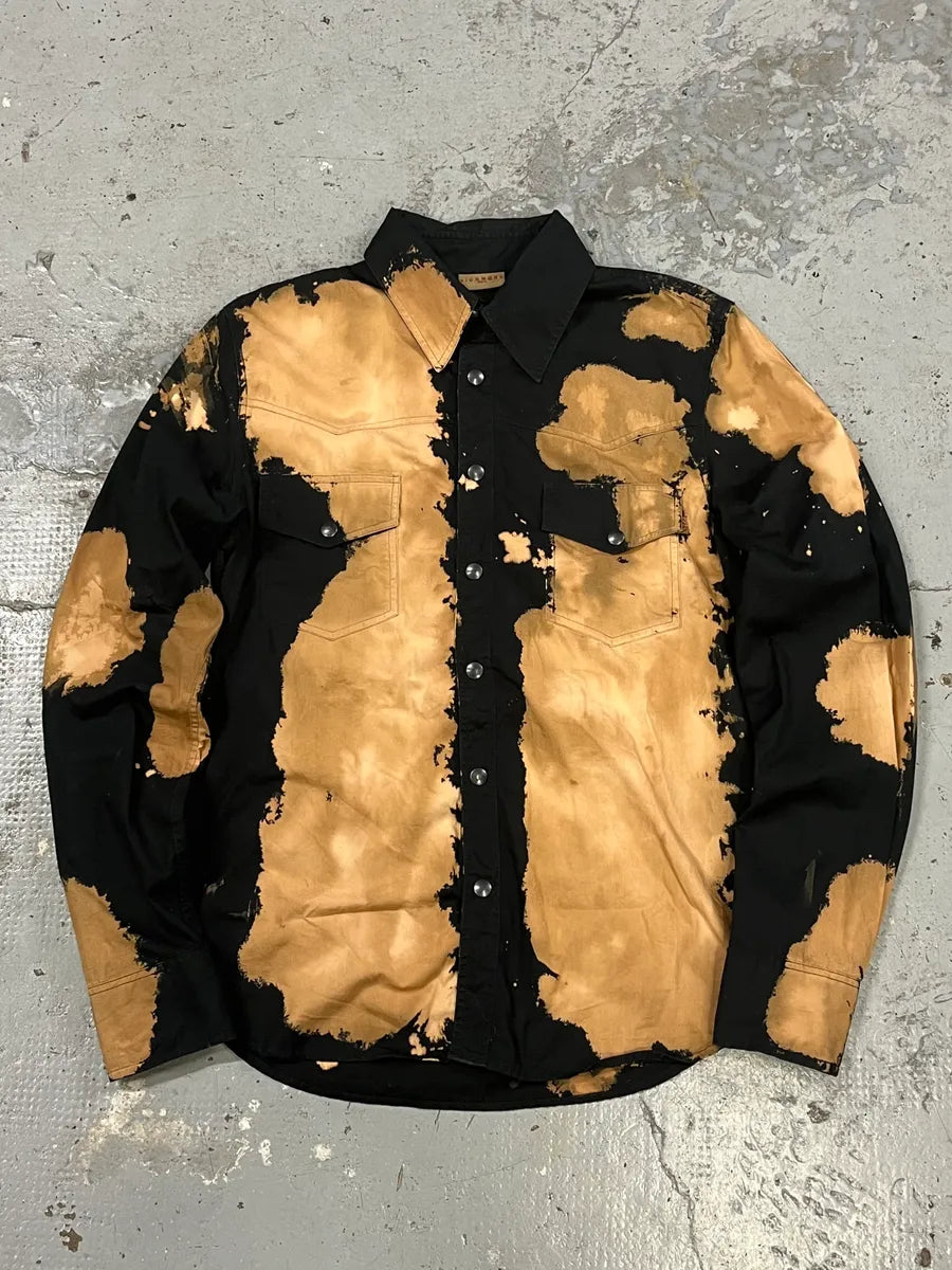 Richmond Black & Beige Bleached Effect Shirt YIzPWNL 0