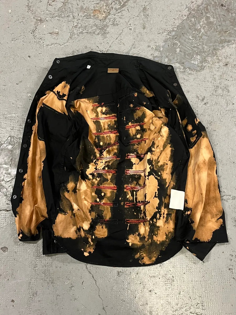 Richmond Black & Beige Bleached Effect Shirt YIzPWNL 6