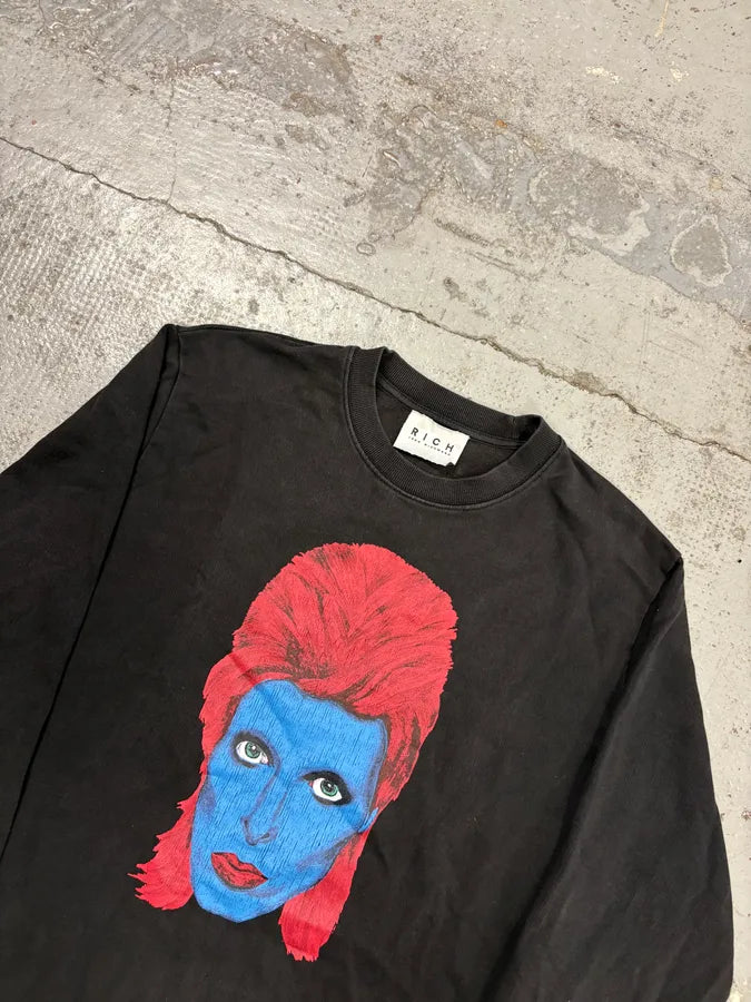 Richmond Black Cotton David Bowie Graphic Sweatshirt fAFpuMa 4