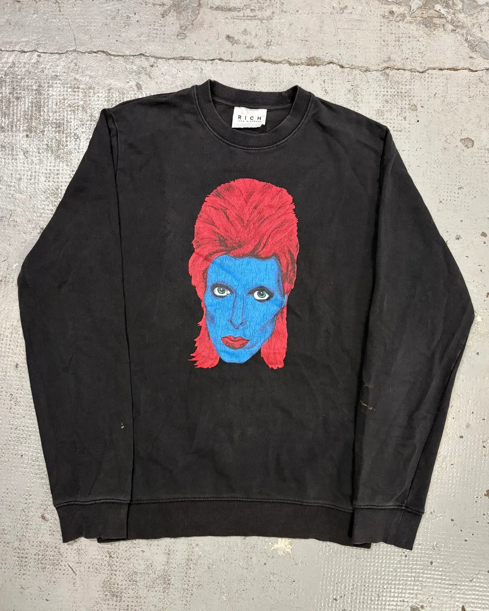 Richmond Black Cotton David Bowie Graphic Sweatshirt fAFpuMa 0