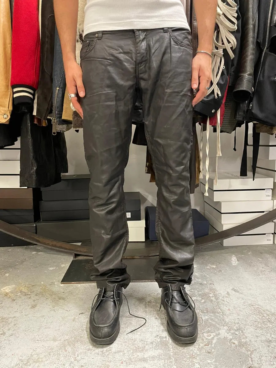Richmond Black Dark Waxed Effect Pants nvPAvid 1