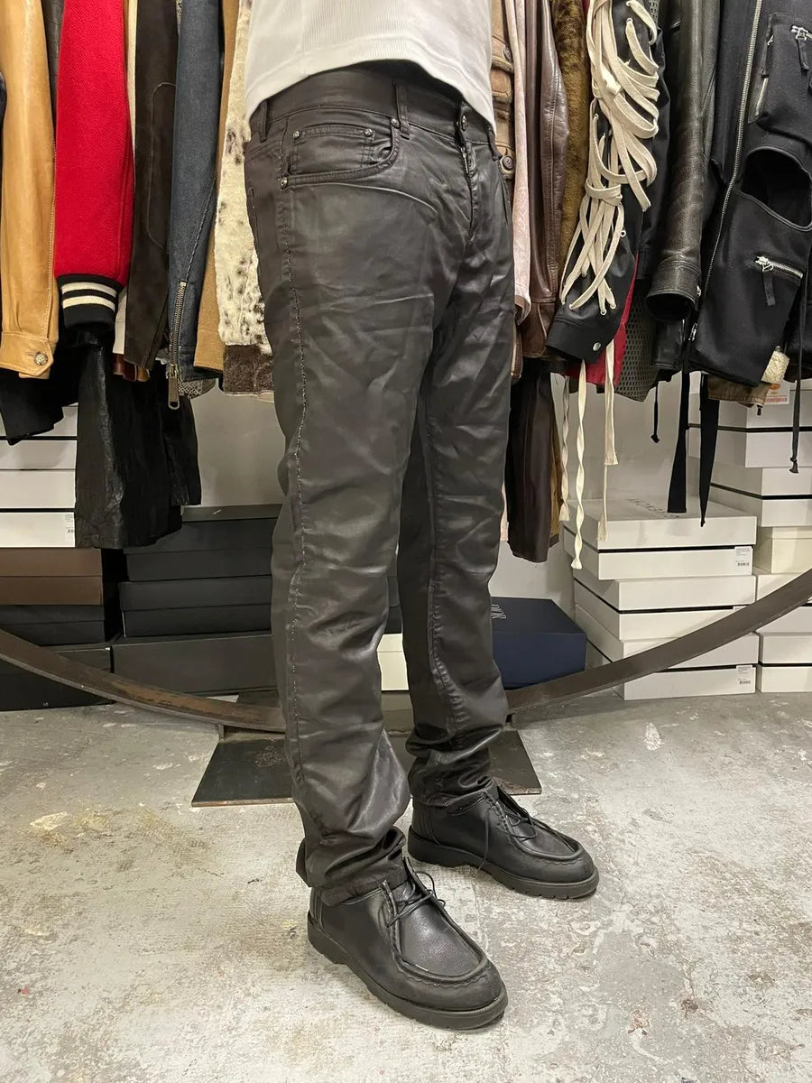 Richmond Black Dark Waxed Effect Pants nvPAvid 3