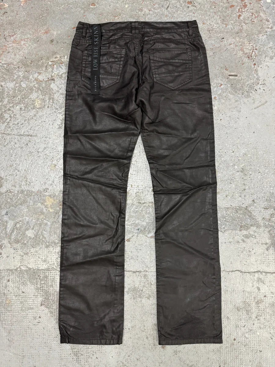 Richmond Black Dark Waxed Effect Pants nvPAvid 4