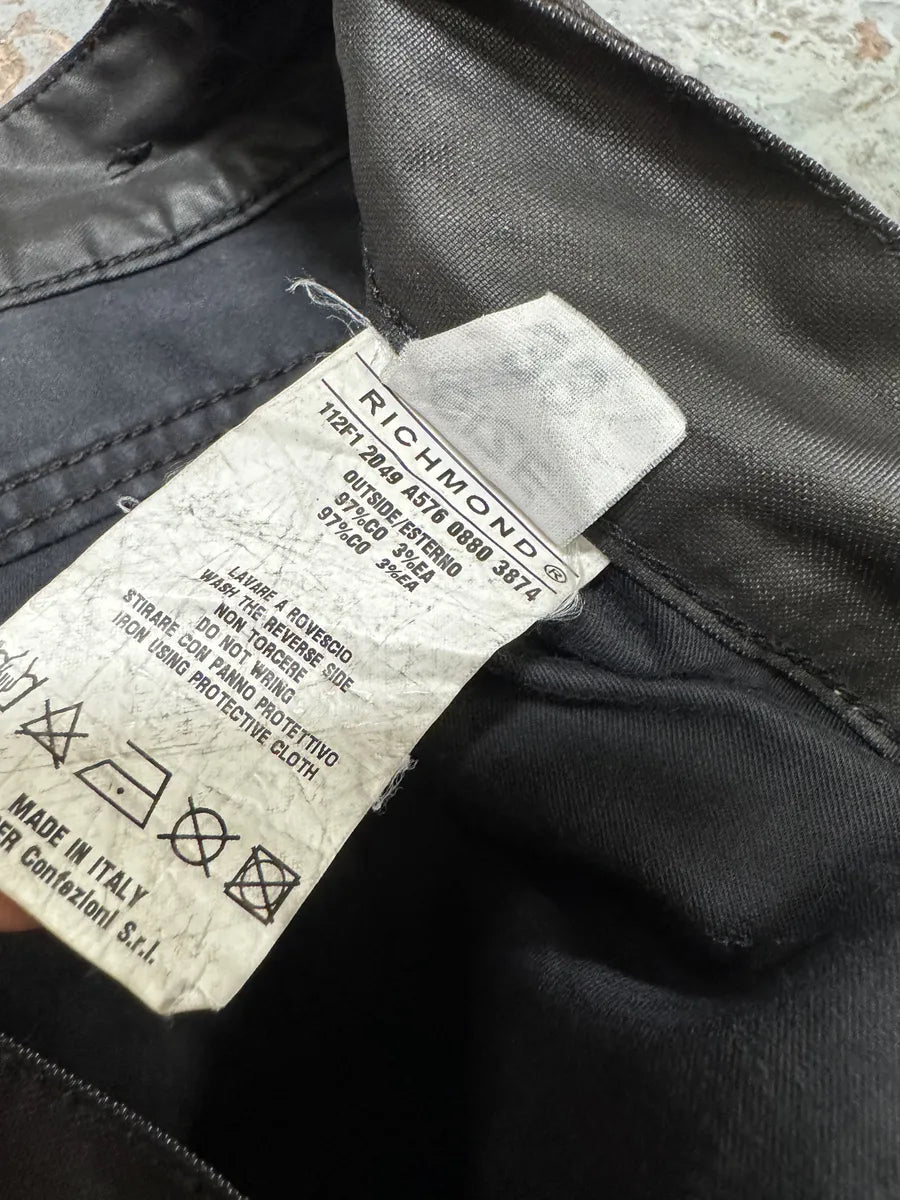 Richmond Black Dark Waxed Effect Pants nvPAvid 8