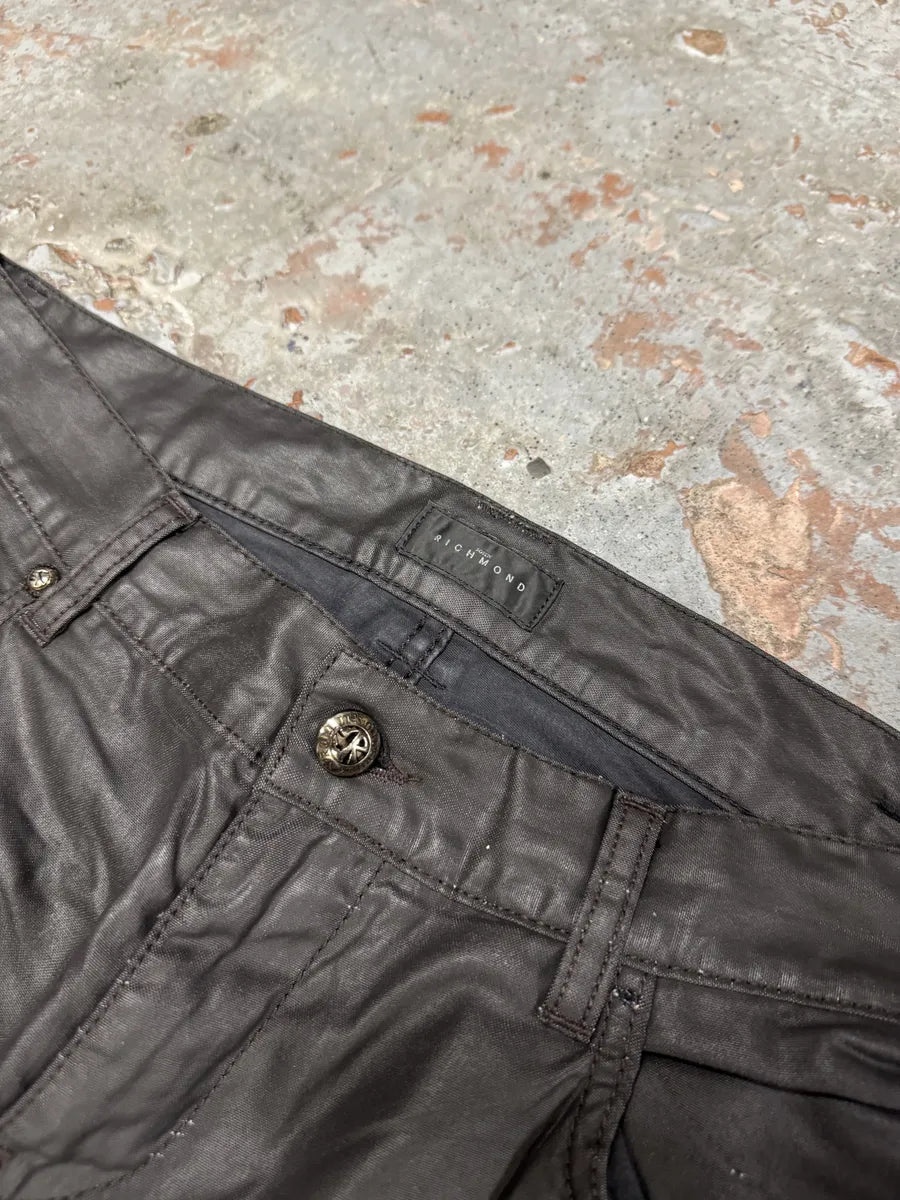 Richmond Black Dark Waxed Effect Pants nvPAvid 9
