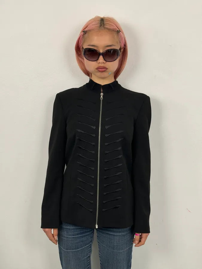 2000s Richmond Black Nylon Signature Minimalist Jacket qmCMRyT 1