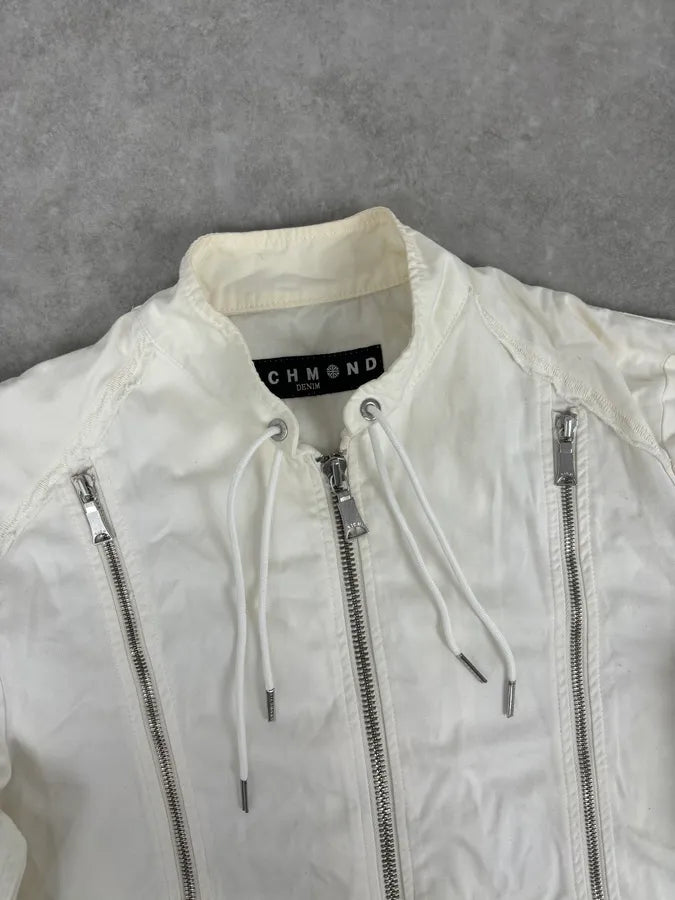 Richmond Multi Zip White Avant-Garde Biker Jacket HgEDuJu 3