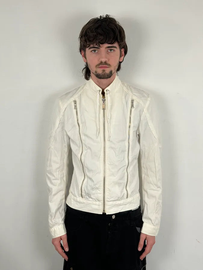 Richmond Multi Zip White Avant-Garde Biker Jacket HgEDuJu 0