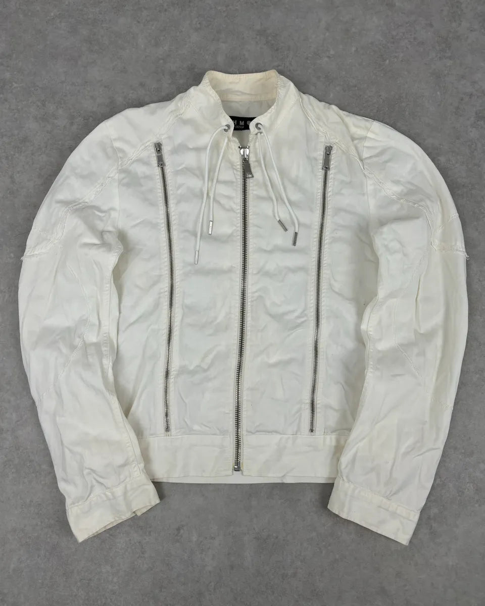 Richmond Multi Zip White Avant-Garde Biker Jacket HgEDuJu 2