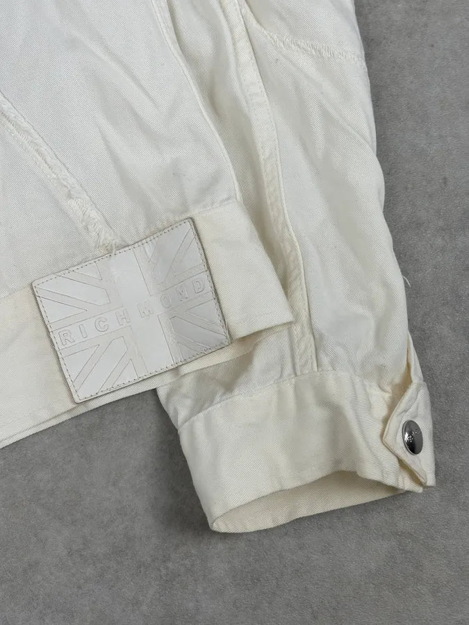 Richmond Multi Zip White Avant-Garde Biker Jacket HgEDuJu 10