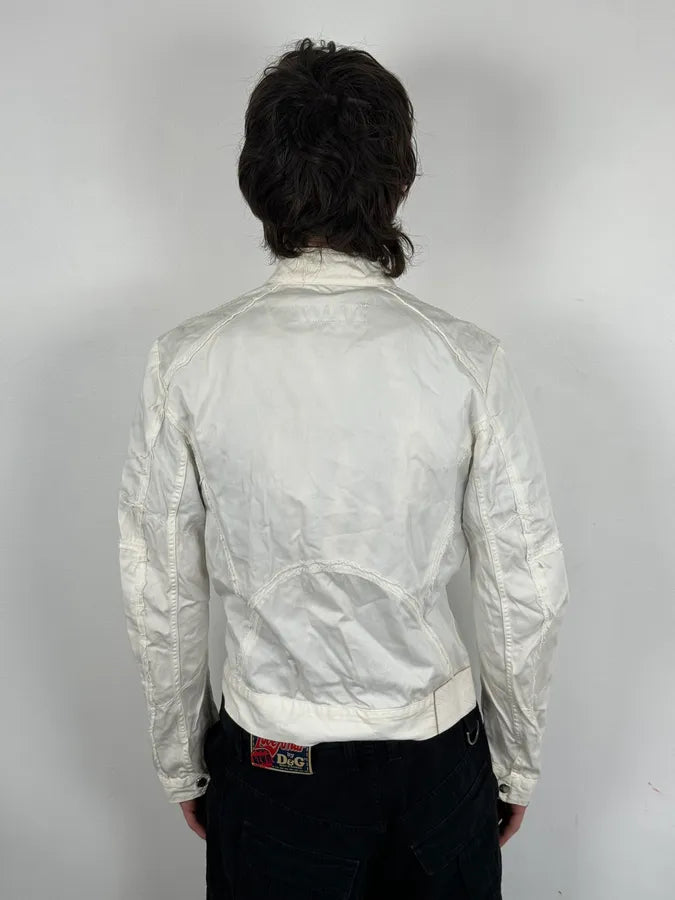 Richmond Multi Zip White Avant-Garde Biker Jacket HgEDuJu 2