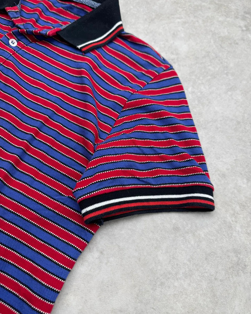 Richmond Red & Blue Bull Abstract Back Striped Polo FZRFIzP 6