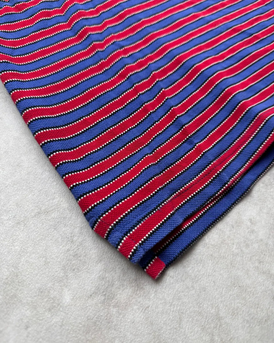 Richmond Red & Blue Bull Abstract Back Striped Polo FZRFIzP 7