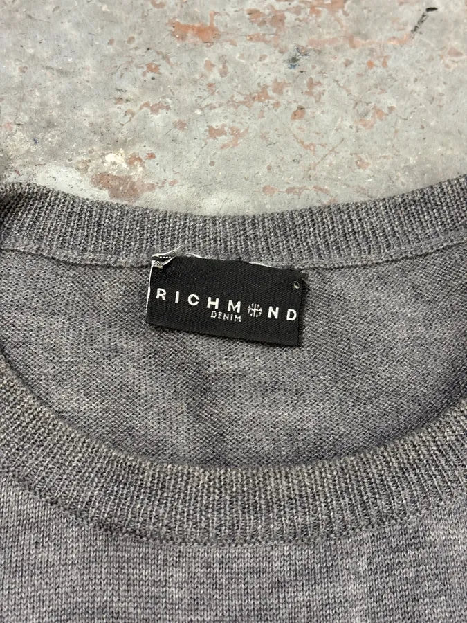 Richmond UK Flag Eagle Grey Sweater JDMROPb 4