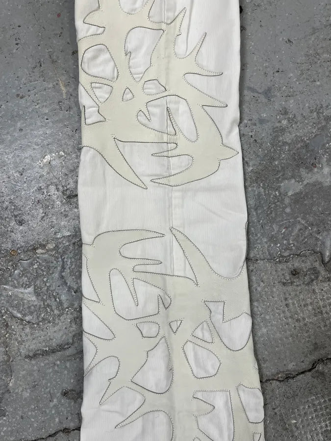 Richmond White Eclectic Birds Effect Contemporary Pants (S) EPwuUdS 2