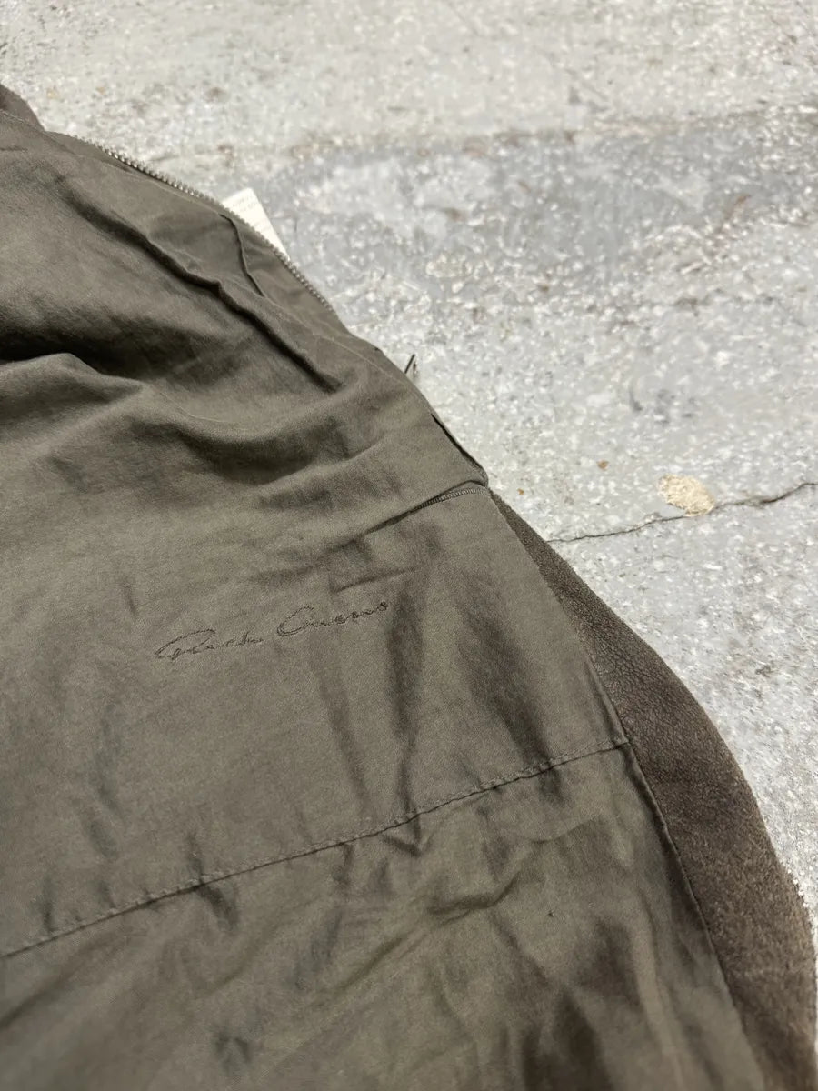 Rick Owens Asymmetrical Eroded Raw Hooded Lamb Leather Jacket (S/M) lgxDdXx 13