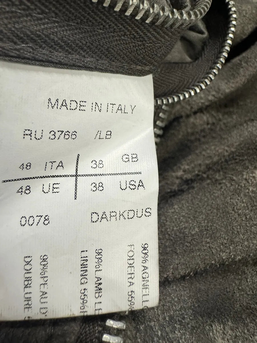 Rick Owens Asymmetrical Eroded Raw Hooded Lamb Leather Jacket (S/M) lgxDdXx 14