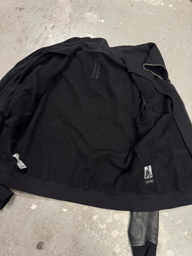 Rick Owens Asymmetrical Wool & Leather Black Jacket (L) 8