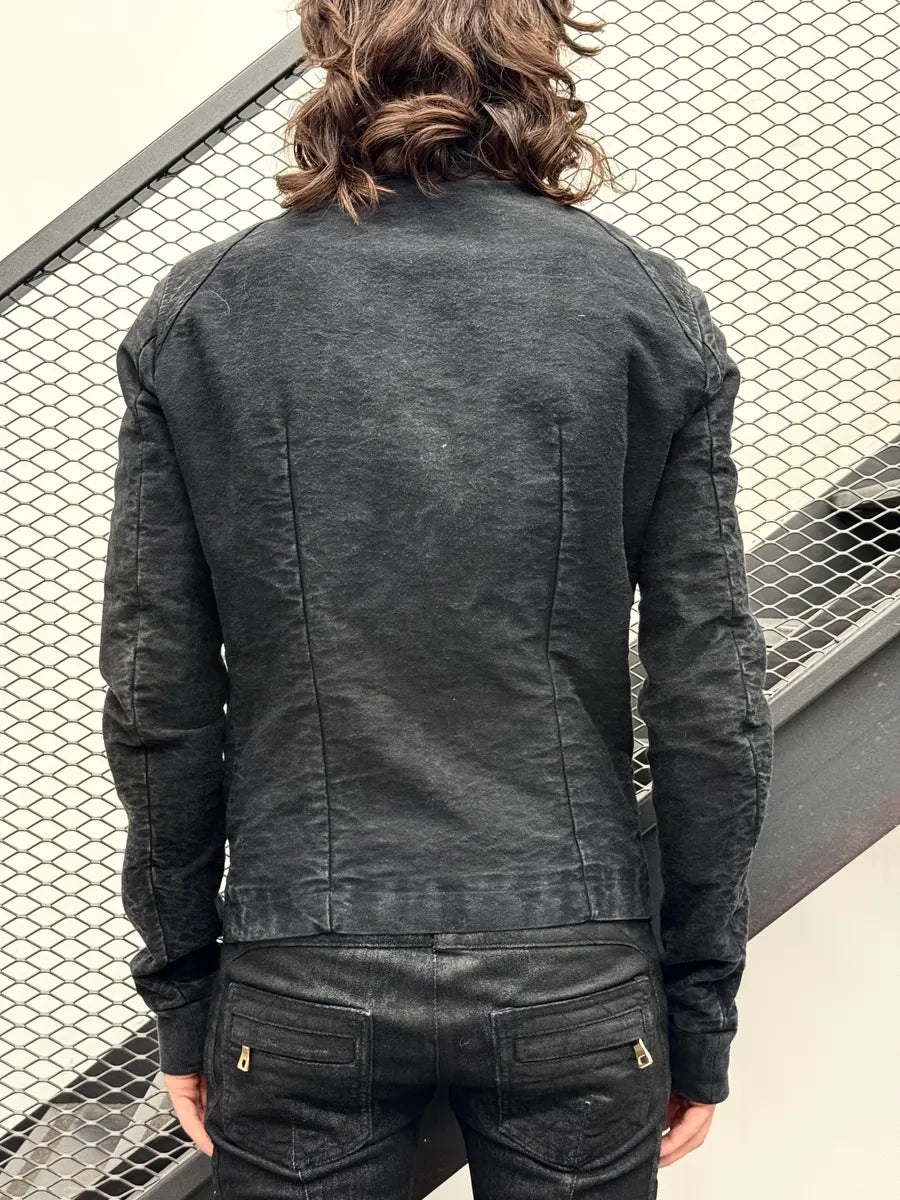 Rick Owens Avant-Garde Black Suede Leather Jacket FxvwtXy 1