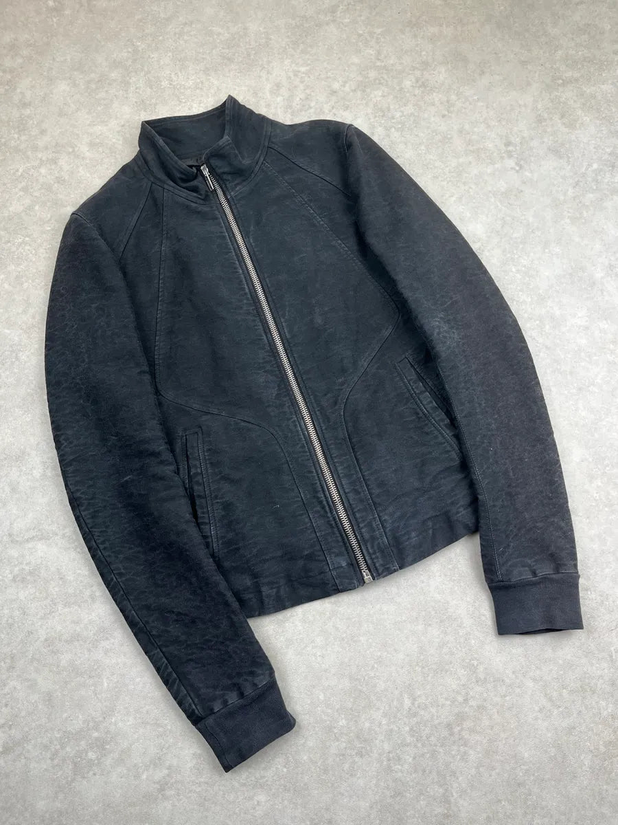 Rick Owens Avant-Garde Black Suede Leather Jacket FxvwtXy 3