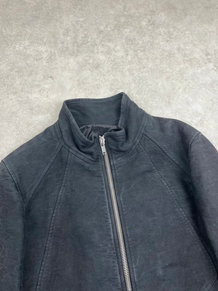 Rick Owens Avant-Garde Black Suede Leather Jacket FxvwtXy 4