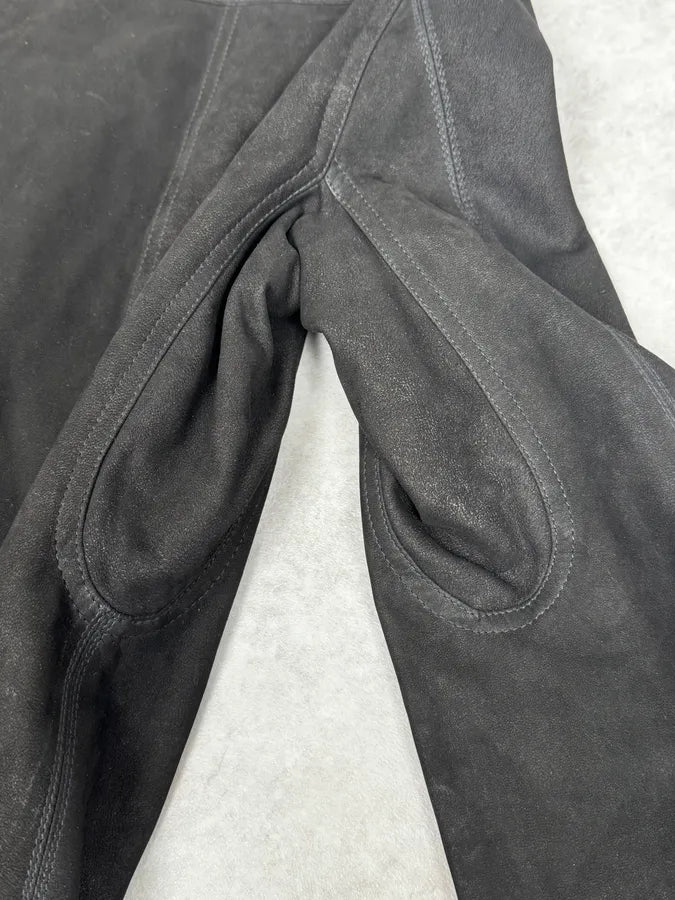 AW2015 Rick Owens Avant-Garde Black Asymmetrical Leather Jacket vmXdUwd 10