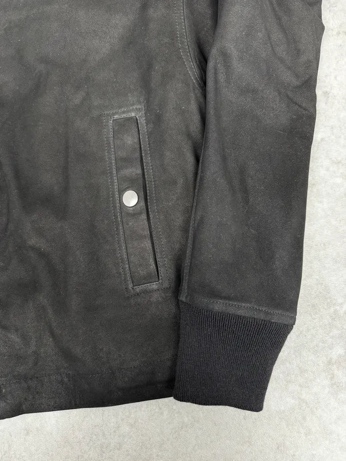 AW2015 Rick Owens Avant-Garde Black Asymmetrical Leather Jacket vmXdUwd 9