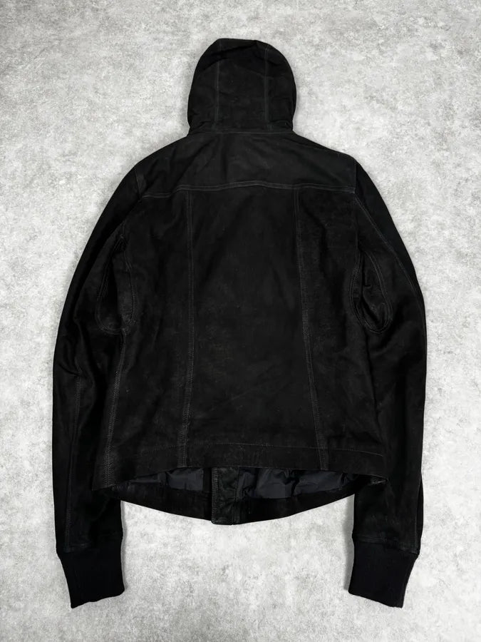 AW2015 Rick Owens Avant-Garde Black Asymmetrical Leather Jacket vmXdUwd 4