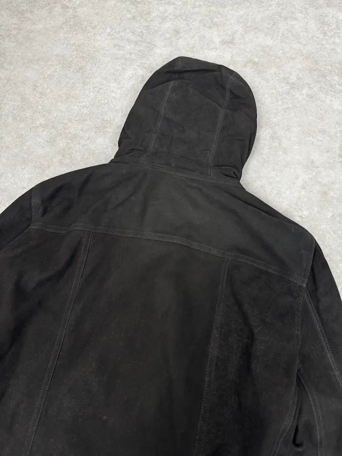 AW2015 Rick Owens Avant-Garde Black Asymmetrical Leather Jacket vmXdUwd 7